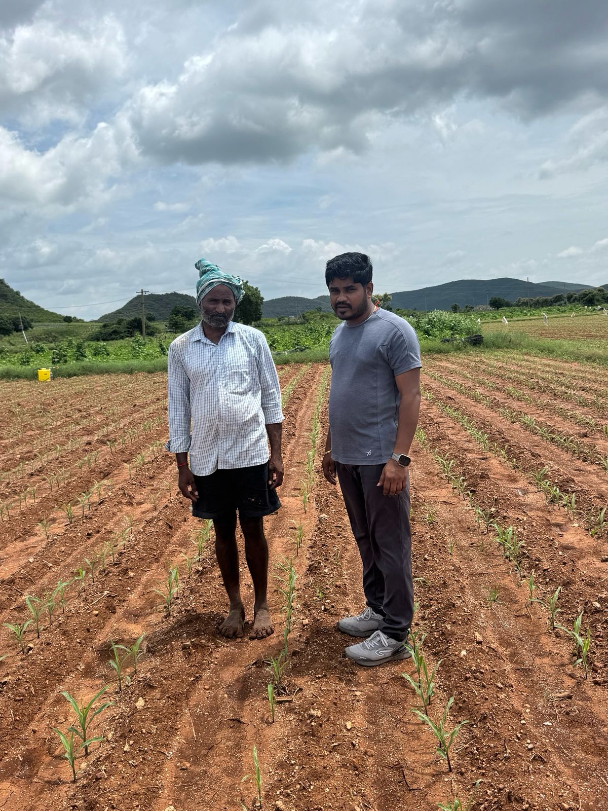 Farmer at work in field