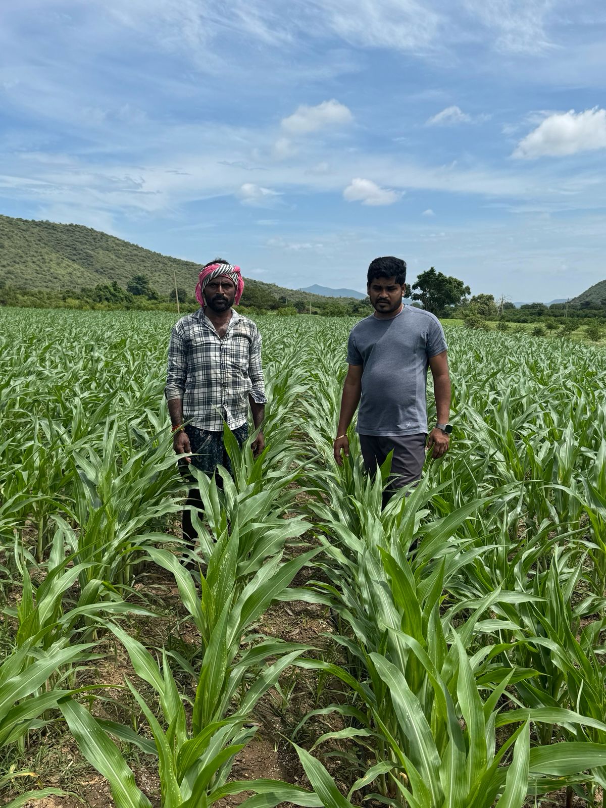 Farmer with mature crop